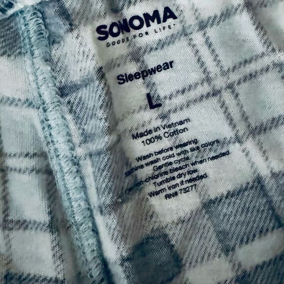 Sonoma Blue Plaid Drawstring Pajama Pant Size Large - Picture 8 of 8
